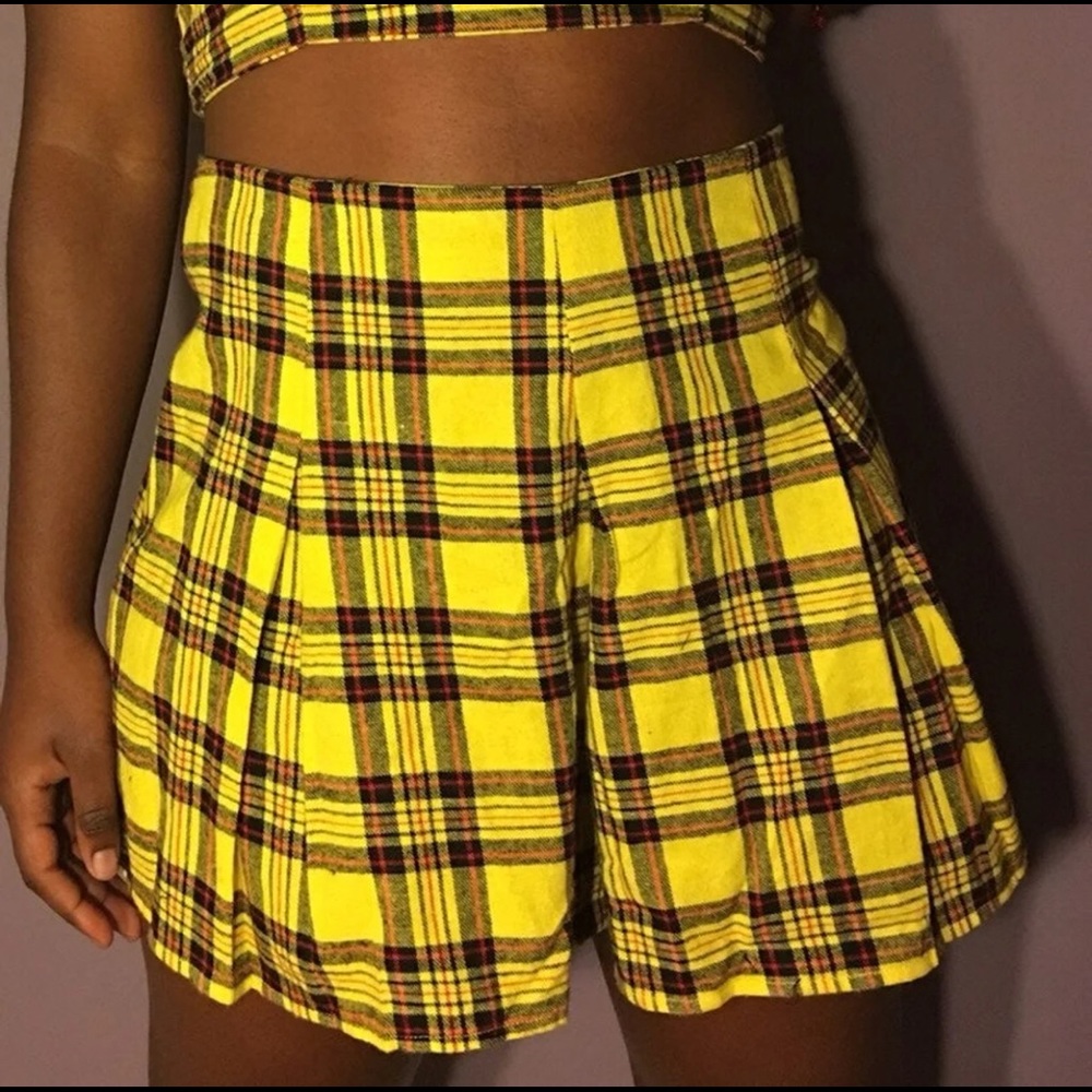 Vintage Yellow Plaid Shorts